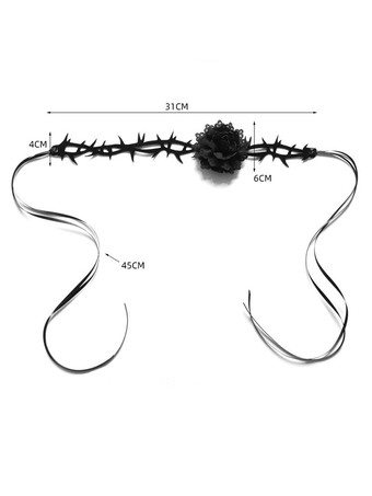 ゴスロリ アクセサリー 黒い花 ポリエステル チョーカー その他