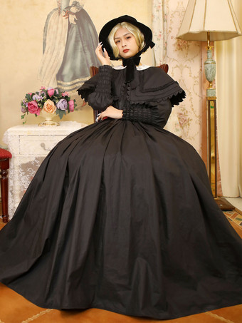 黒のレトロな衣装レース ポリエステル ドレス女性のマリー ・ アントワ ネット衣装レトロ チュニック仮面舞踏会ボール ガウン