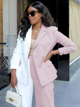 ツートンデザイン ツーピース コーディネートセット クラシックブレザー ジャケット リラックスフィットパンツ 春秋コーデ レディース 2025