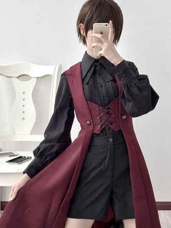 Prince Lolita Ouji Lace-up Long Vest