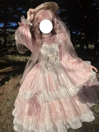 スイートロリータドレスポリエステル長袖姫ドレス - Lolitashow.com
