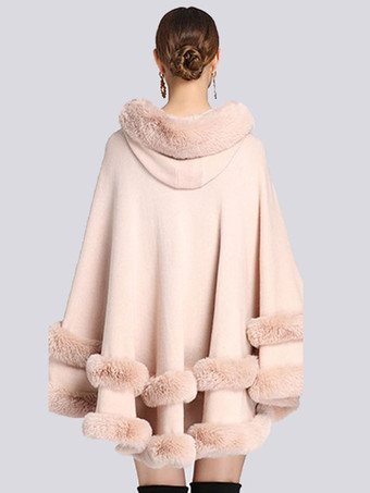 レディース ポンチョ コート オーバーサイズ フェイクファー ケープ 冬 アウター