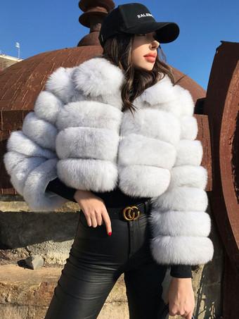 cappotto di pelliccia sintetica, cappotto di pelliccia sintetica da donna,  giacca di pelliccia sintetica, giacca di pelliccia, cappotto - Milanoo.com