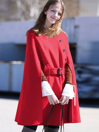 Poncho Femme à Col Montant Bicolores