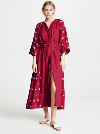 Burgundy Boho Dress