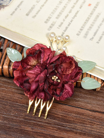 Bordeaux Peignes fleurs séchées accessoire de cheveux accessoires marigae