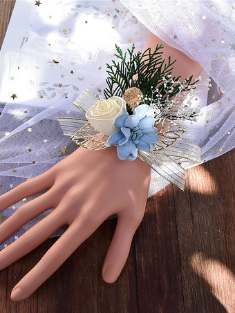 Flores para casamentos de plástico de qualidade flor de seda com fio acessórios de noiva