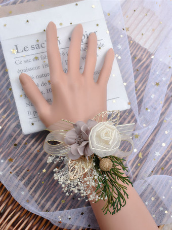 ピンク結婚式の品質のための花プラスチック シルク フラワー有線形状ブライダル アクセサリー