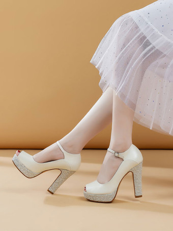 Chaussures De Mariée Pour Femme En Cuir PU Chaussures De Mariée