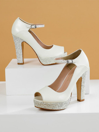 Chaussures De Mariée Pour Femme En Cuir PU Chaussures De Mariée