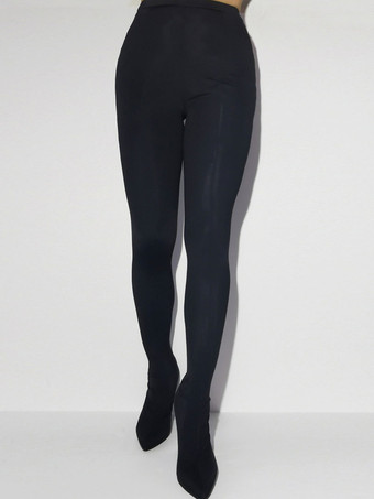 ブラック レディース パンツ シューズ ヒョウ柄 ウェッジヒール 伸縮性 サイハイブーツ