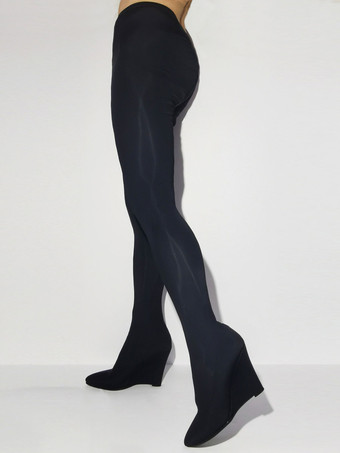 レディース パンツ シューズ ヒョウ柄 ウェッジヒール 伸縮性 サイハイブーツ