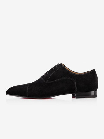 Herren-Kleiderschuhe Schwarz quadratische Zehenpartie Slip-on-Schuhe aus Wildleder Oxford-Schuhe für den Abschlussball Hochzeit