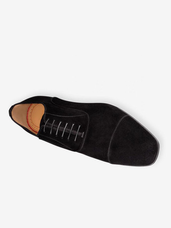 Herren-Kleiderschuhe Schwarz quadratische Zehenpartie Slip-on-Schuhe aus Wildleder Oxford-Schuhe für den Abschlussball Hochzeit