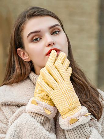 Guanti corti da donna impermeabili in pelle invernale riscaldata con  fiocchi da donna - Milanoo.com