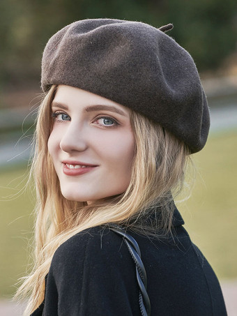 女性のための帽子プリティ ウール ポリエステル冬暖かい英国スタイル ベレー帽