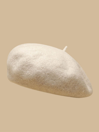 ホワイト 女性のための帽子プリティ ウール ポリエステル冬暖かい英国スタイル ベレー帽