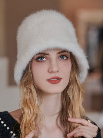 女性のシックなポリエステルの冬の暖かい毛皮の帽子のための帽子