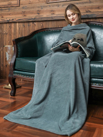 Одеяла Темно-серые шикарные носимые одеяла из полиэстера