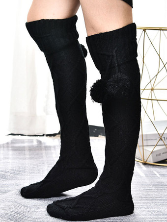 グレー高品質ふわふわニット冬厚く暖かいコージーファジー Calcetines Felpa 床 Invierno 女性ソックス