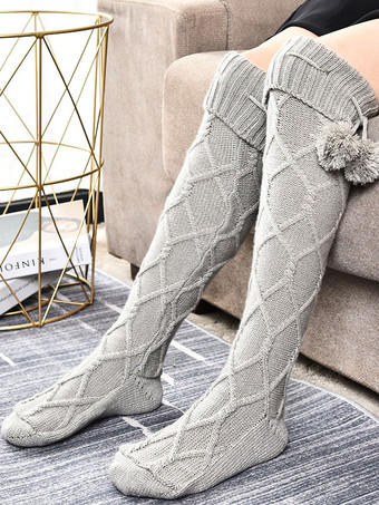 Grigio di alta qualità soffice maglia inverno caldo caldo accogliente fuzzy Calcetines felpa pavimento Invierno calze da donna