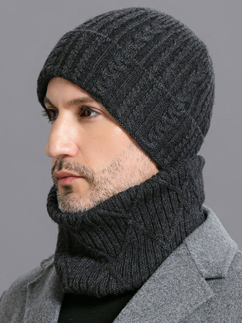Шапки для мужчин сказочные шерстяные зимние теплые вязаные шапки
