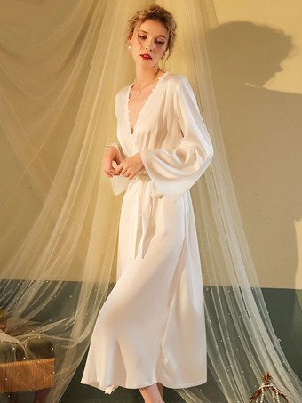 ガウン ローブ ブラック レース バックレス シルクのようなランジェリー