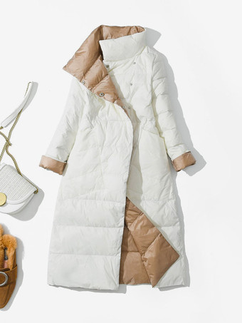 blanc Doudoune Manteau Femme Duvet Chaud D'hiver