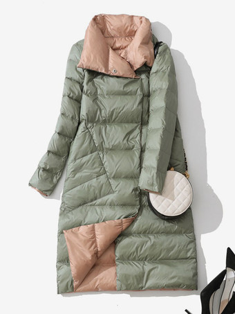 vert Doudoune Manteau Femme Duvet Chaud D'hiver