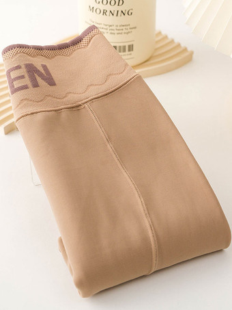 ディープアプリコット女性のレギンス ソフト文字プリント ナイロン 200 グラム タイツ冬暖かいストッキング