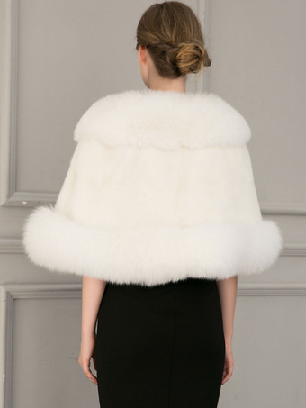 女性の結婚式の白いショール ブライダル冬暖かいカバーアップ