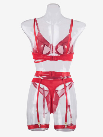 ランジェリー ブラジャー ブラ 女性用 ブラック ポリエステル 3ピース セクシー ホット アンダーウェア