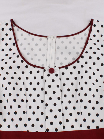 ヴィンテージドレス 1950年代オードリー・ヘップバーン風 ダークネイビー 水玉 ロカビリーワンピース