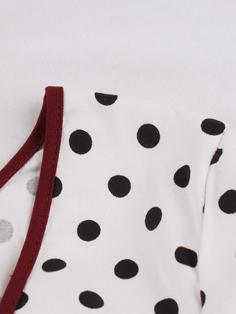 ヴィンテージドレス 1950年代オードリー・ヘップバーン風 ダークネイビー 水玉 ロカビリーワンピース