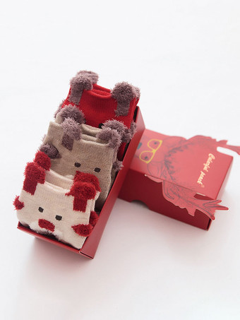 レッド ソックス ダークネイビー ポリ/コットンブレンド クリスマス柄 ホリデーギフト ホームウェア 冬 暖かい かわいい アクセサリー