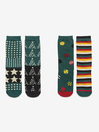 ソックス レッド ポリ/コットンブレンド クリスマス柄 ホリデーギフト ホームウェア 冬 暖かい かわいい アクセサリー