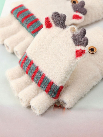 女性's 手袋 クリスマス パターン 指なし ホリデー ギフト ホームウェア 冬 暖かい かわいい アクセサリー