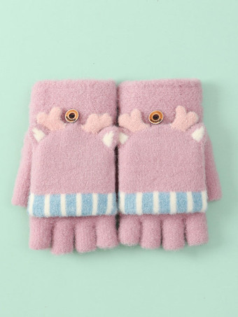 ラベンダーカラー女性's 手袋 クリスマス パターン 指なし ホリデー ギフト ホームウェア 冬 暖かい かわいい アクセサリー