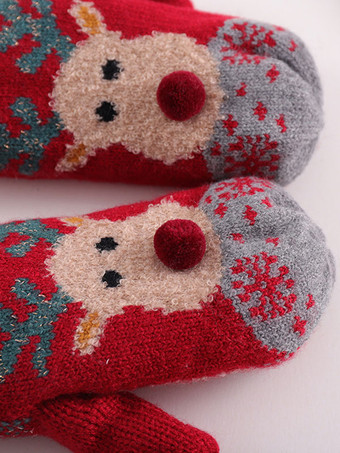 女性 の手袋クリスマス柄ホリデー ギフト ホームウェア冬暖かいかわいいアクセサリー