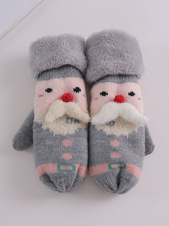 ライトグレー 女性 の手袋クリスマス柄ホリデー ギフト ホームウェア冬暖かいかわいいアクセサリー