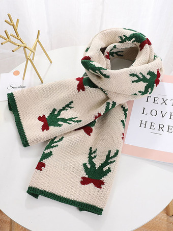 ホワイト Woman's スカーフ 品質 クリスマス パターン ポリ/コットン ブレンド ホリデー ギフト ホーム ウェア 冬 暖かい かわいい アクセサリー