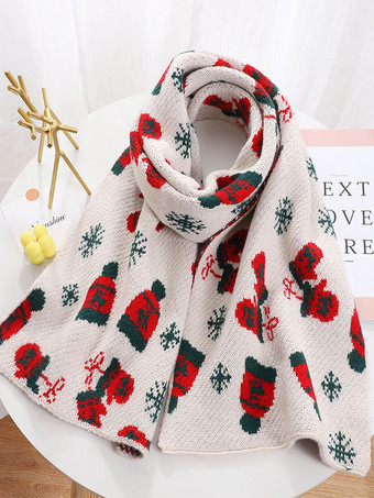 アイボリー Woman's スカーフ 品質 クリスマス パターン ポリ/コットン ブレンド ホリデー ギフト ホーム ウェア 冬 暖かい かわいい アクセサリー