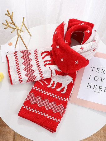 スイカ（レッド）Woman's スカーフ 品質 クリスマス パターン ポリ/コットン ブレンド ホリデー ギフト ホーム ウェア 冬 暖かい かわいい アクセサリー