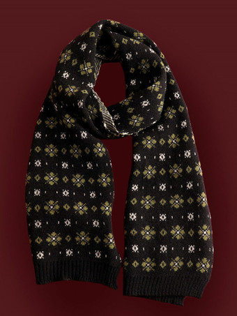 ダークグリーン女性用スカーフ 品質 クリスマス柄 ポリ/コットンブレンド ホリデーギフト ホームウェア 冬 暖かい かわいいアクセサリー