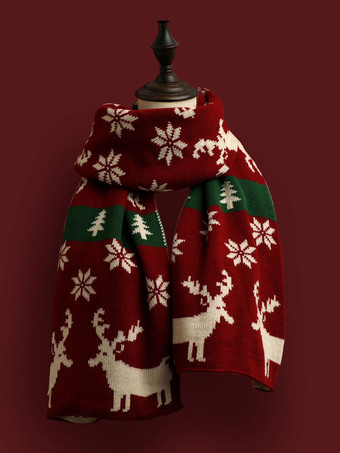 女性用スカーフ 品質 クリスマス柄 ポリ/コットンブレンド ホリデーギフト ホームウェア 冬 暖かい かわいいアクセサリー