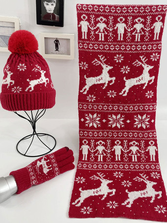 Woman's スカーフ クリスマス パターン ポリ/コットン ブレンド ホリデー ギフト ホームウェア 冬 暖かい かわいい アクセサリー