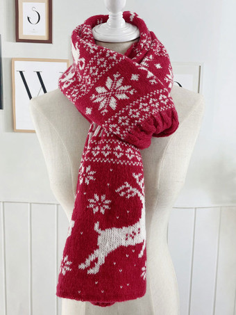 Woman's スカーフ クリスマス パターン ポリ/コットン ブレンド ホリデー ギフト ホームウェア 冬 暖かい かわいい アクセサリー