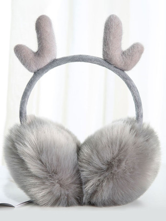 ライトグレー イヤーマフ ライト アプリコット フィールド ポリ/コットン ブレンド クリスマス パターン クリスマス ホリデー ギフト ホームウェア 冬 暖かい かわいい アクセサリー