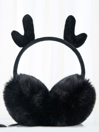 ブラック イヤーマフ ライト アプリコット フィールド ポリ/コットン ブレンド クリスマス パターン クリスマス ホリデー ギフト ホームウェア 冬 暖かい かわいい アクセサリー