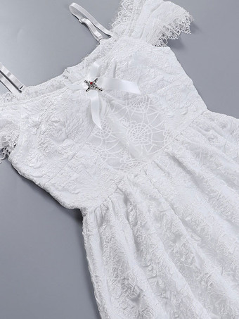 Gothic-Lolita-Kleider Spitze Spinne hohl eine Schulter dunkles Kreuz hohe Taille Spitzen-Jacquard-Rock